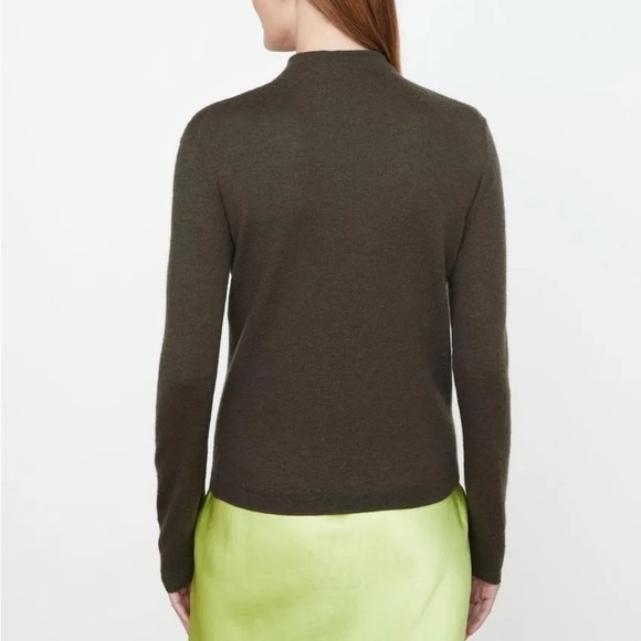 Vince Plush Boiled Cashmere Funnel Neck Sweater, Eden Olive Green, Size M NWT - Picture 2 of 6